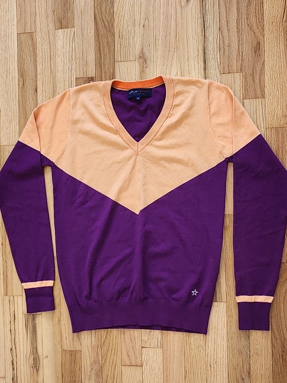 Lohla Sport Los Angeles Women's Two-Tone Golf Sweater - Peach & Purple